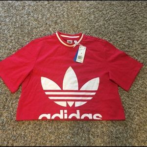 NWT Women’s Adidas Originals Red Cropped T-Shirt
